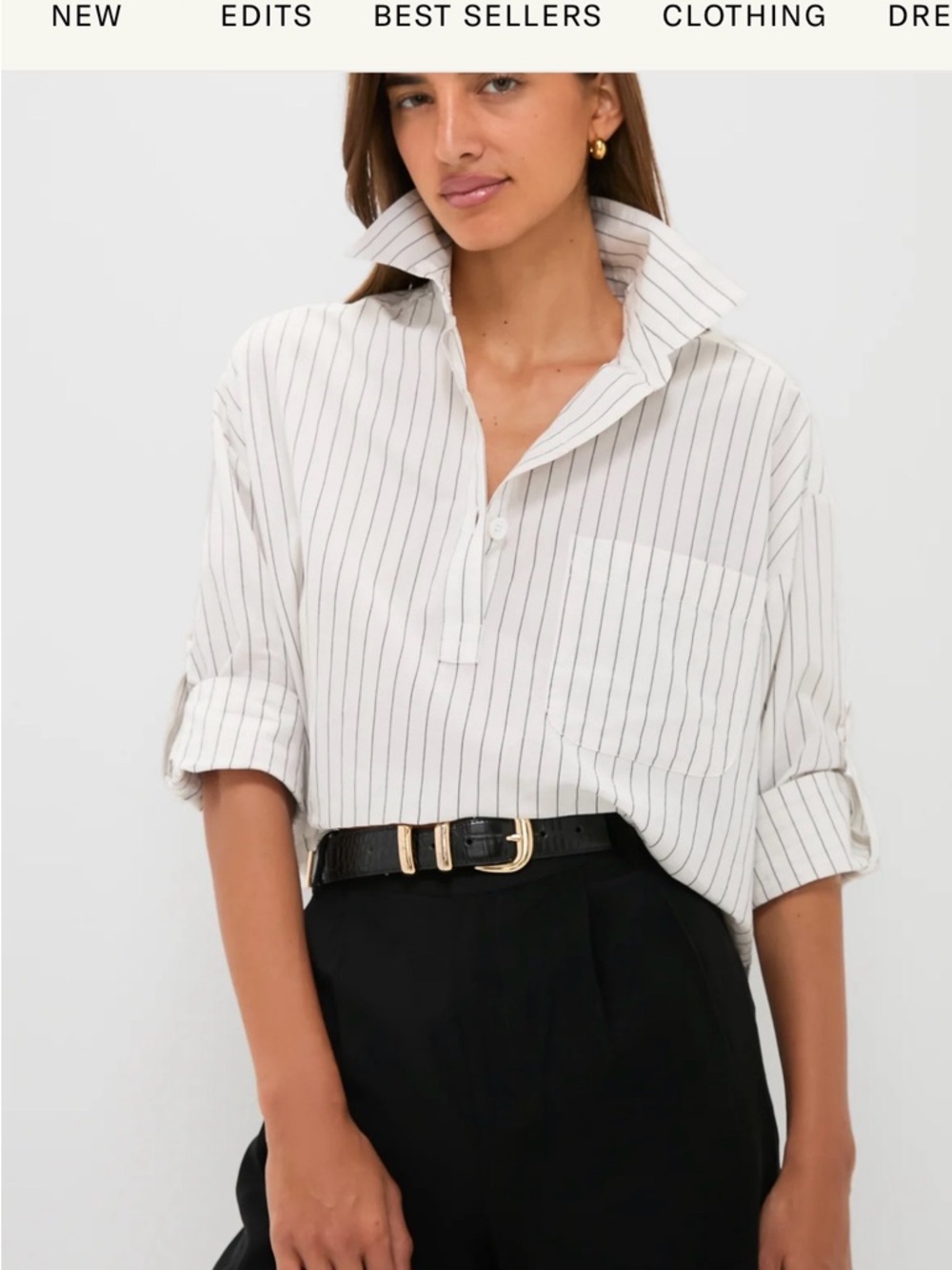 Tuckernuck NWT Striped White Button Pullover Shirt